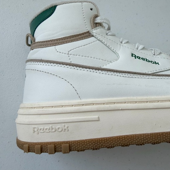 PRICE DROP Reebok Galaxy 11 Hi Top White Green Leather Sneakers Shoes Women’s 10 - Picture 8 of 14